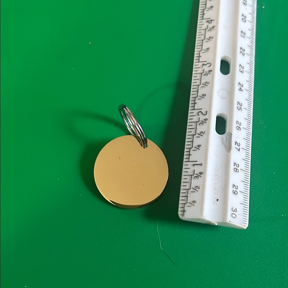 Round Gold-Tone Circle Pendant Keyring